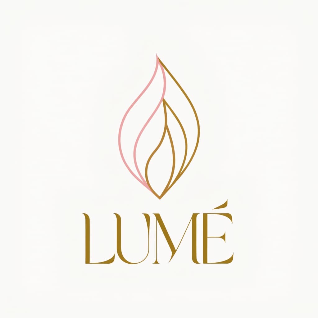 AI logo for a skincare brand reading LUMÉ, generated with FATTLY