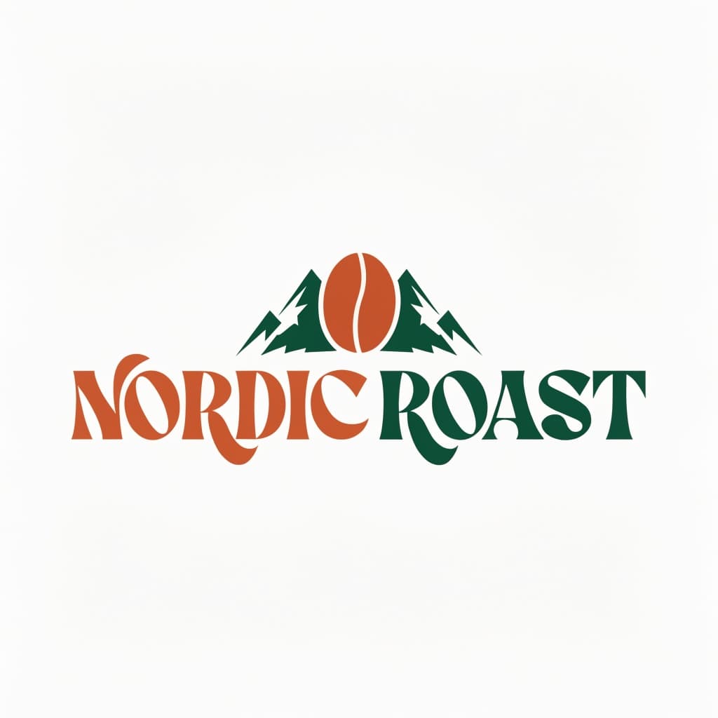AI logo for a coffee brand reading NORDIC ROAST, generated with FATTLY